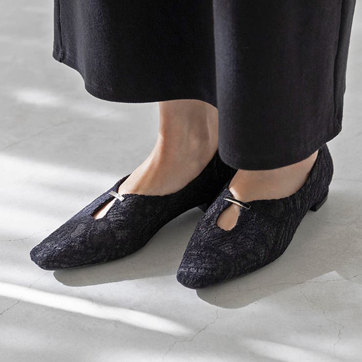 4219ブラックレースジャガード | パンプス 走れるパンプス レディース | welleg