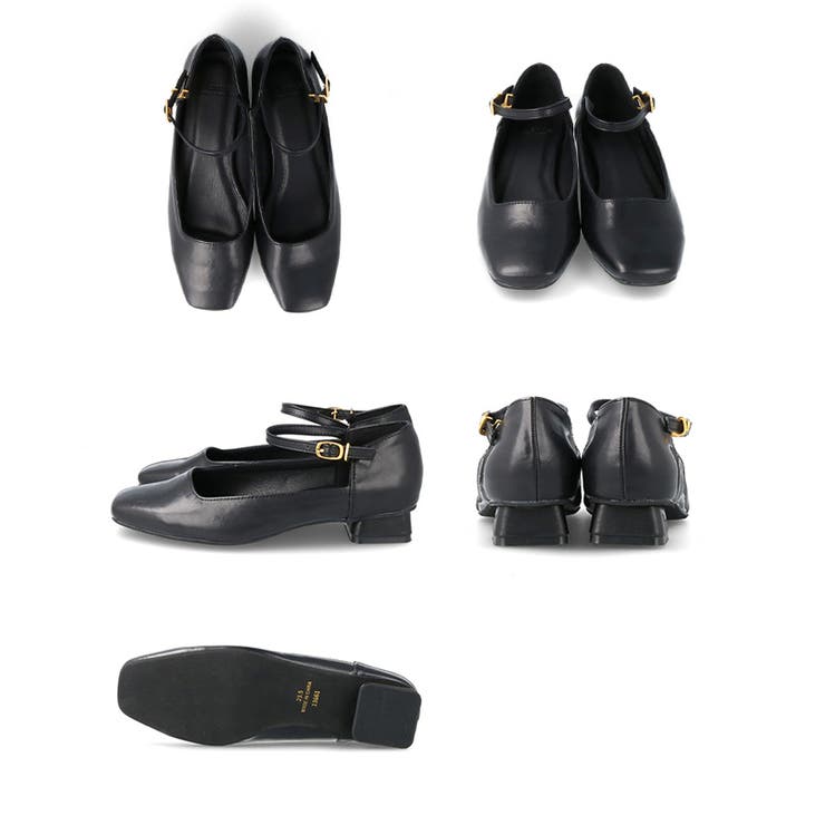 スクエアトゥ ストラップ 変形ヒール | welleg | 詳細画像28 