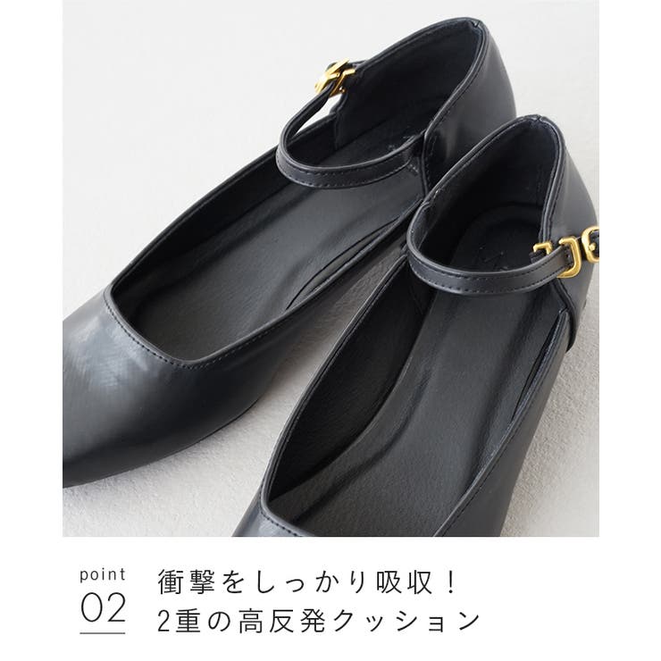 スクエアトゥ ストラップ 変形ヒール | welleg | 詳細画像25 