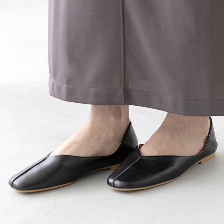 ブラックシーム／スムース調 | スクエアトゥ 2wayバブーシュ レディース | welleg