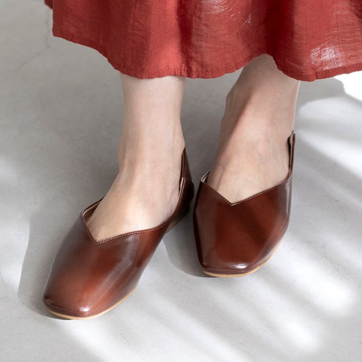 ブラウン／スムース調 | スクエアトゥ 2wayバブーシュ レディース | welleg