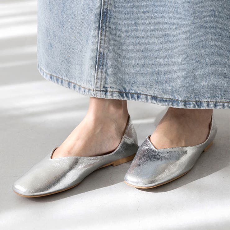 シルバー／スムース調 | スクエアトゥ 2wayバブーシュ レディース | welleg