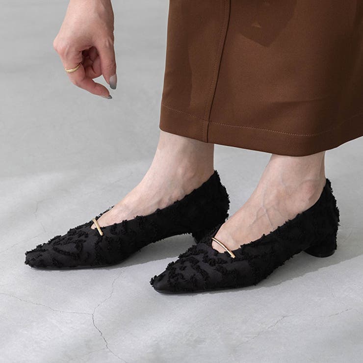 4027ブラックレースジャガード | パンプス 痛くない 歩きやすい | welleg