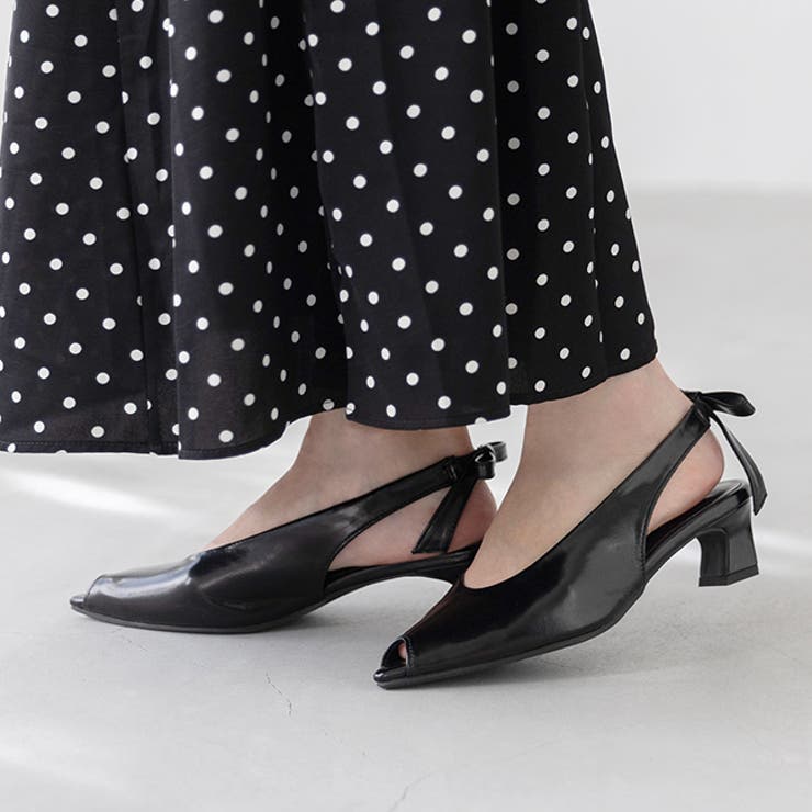 1020ブラックPU | パンプス 走れる ストラップ | welleg