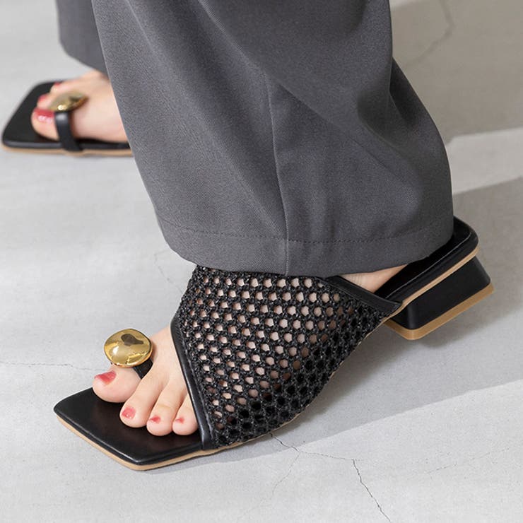 4020ブラックメッシュ | トングサンダル リングサンダル レディース | welleg