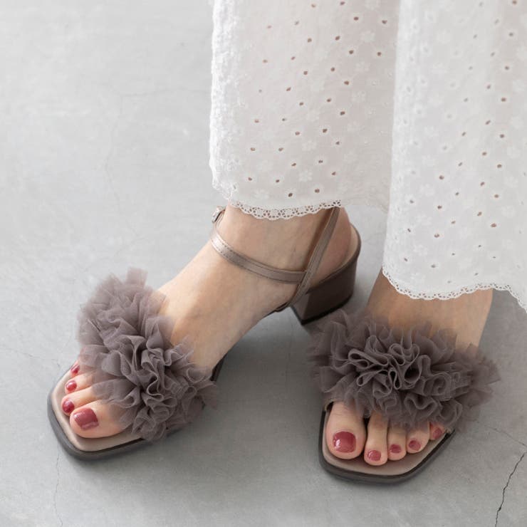 4014アッシュグレーチュール | ストラップサンダル レディース チャンキーヒール | welleg