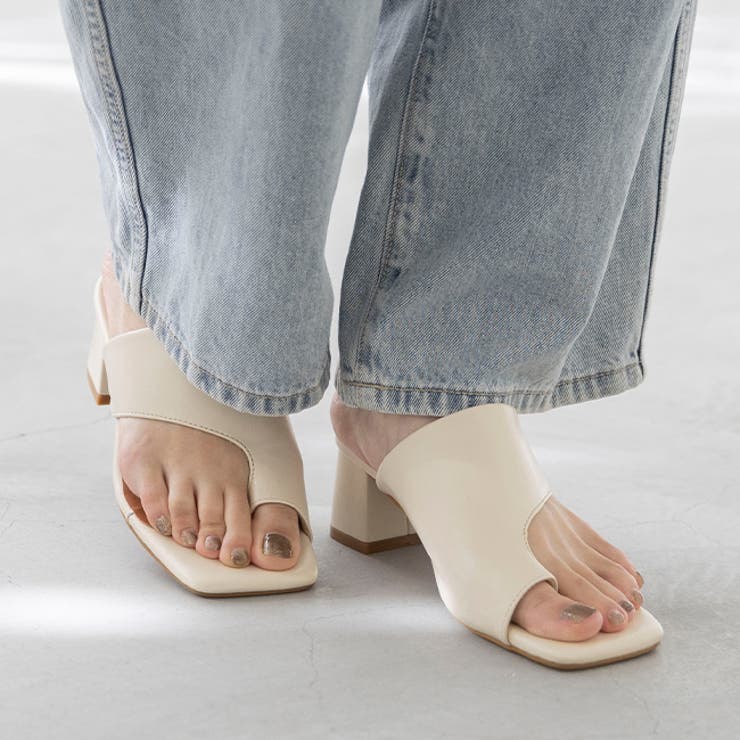 1001アイボリーPU | トングサンダル つっかけ かかとなし | welleg