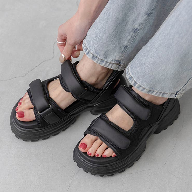 1020ブラックPU | スポーツサンダル 痛くない 歩きやすい | welleg