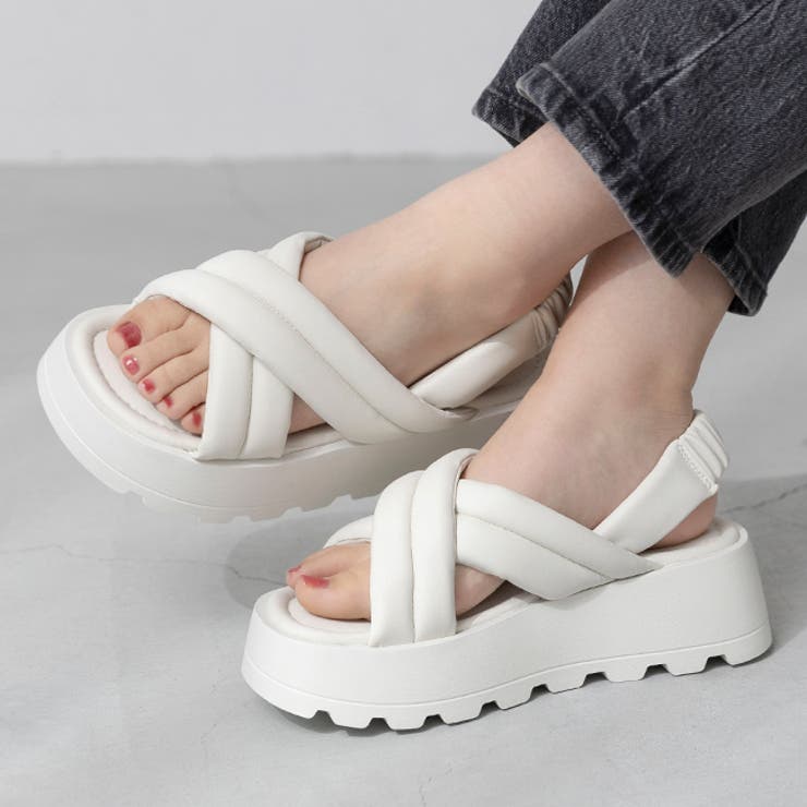 1001アイボリーPU | サンダル レディース ラウンドトゥ | welleg