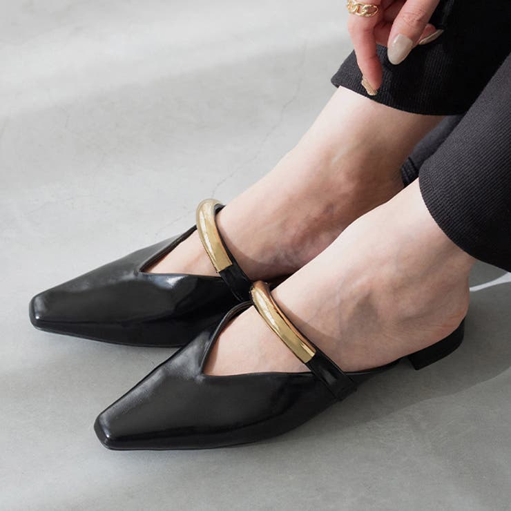 1020ブラックPU | ミュール サンダル ミュールサンダル | welleg