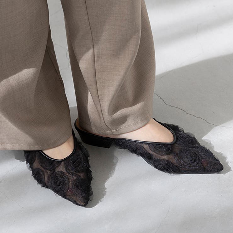 4001アイボリーローズチュール | ミュール サンダル ミュールサンダル | welleg