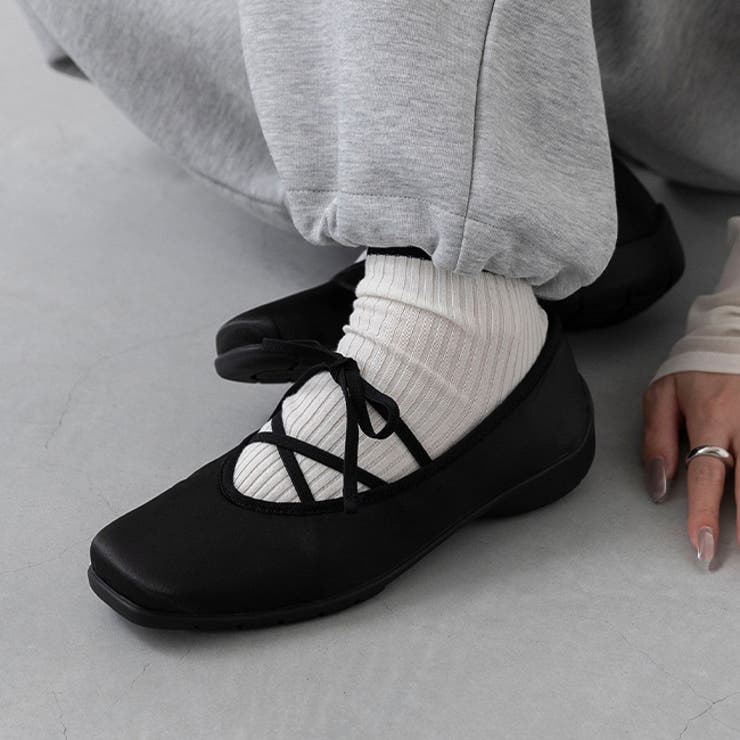 4202ブラックサテン | スニーカー レディース バレエスニーカー | welleg