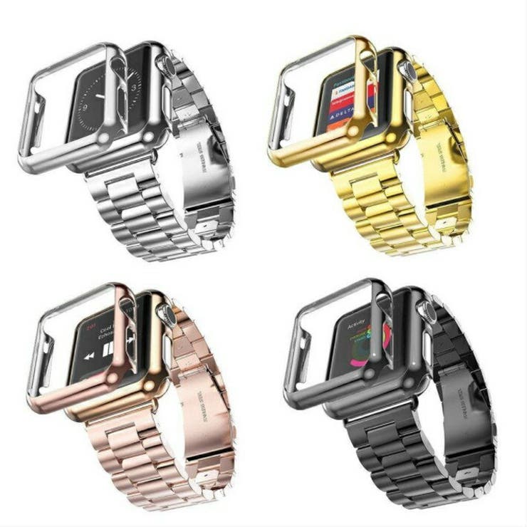 AppleWatchケースアップルウォッチカバーSeries1Series2メッキケース弧状設計forAppleWatchアップルウォッチ38mm42mmゴールドローズシルバー透明