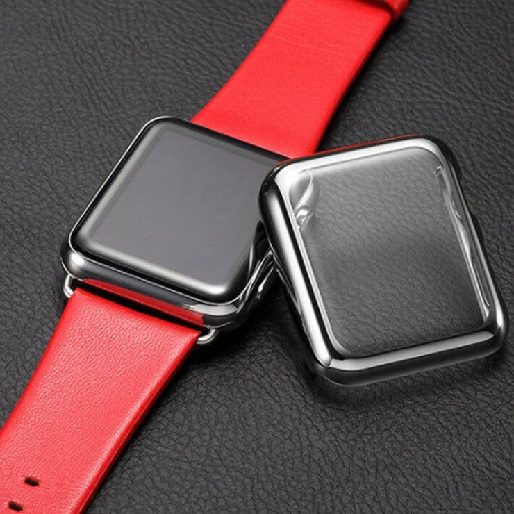 AppleWatchケースアップルウォッチカバーSeries1Series2メッキケース弧状設計forAppleWatchアップルウォッチ38mm42mmゴールドローズシルバー透明