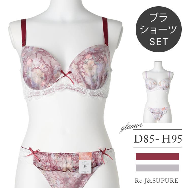[D85-I95]プリントレースオーガンジーブラ＆ショーツ[モールドカップ] | Re-J＆SUPURE | 詳細画像1 