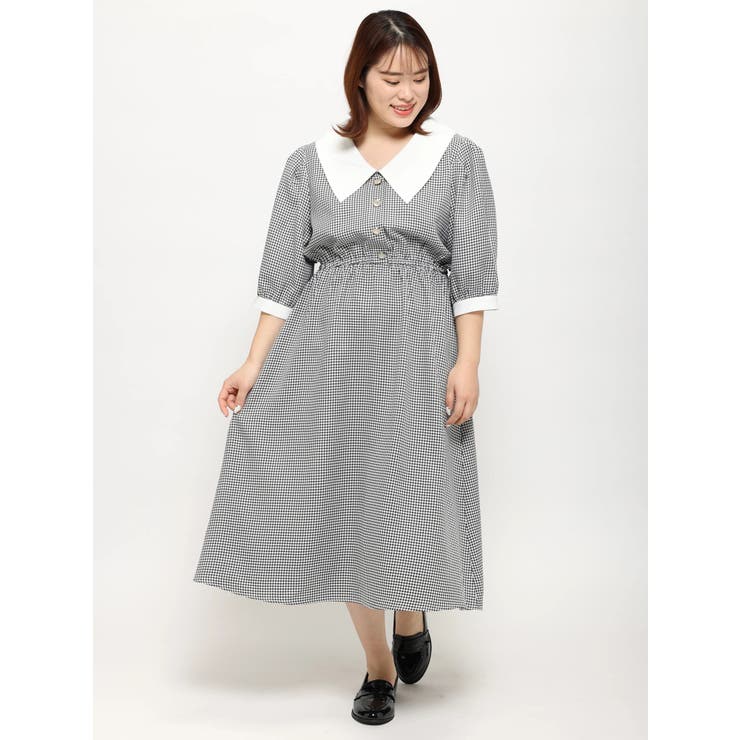 Web限定 ビッグ襟ギンガムチェックワンピース 品番 Plmw Re J Supure リジェイアンドスプル のレディースファッション通販 Shoplist ショップリスト