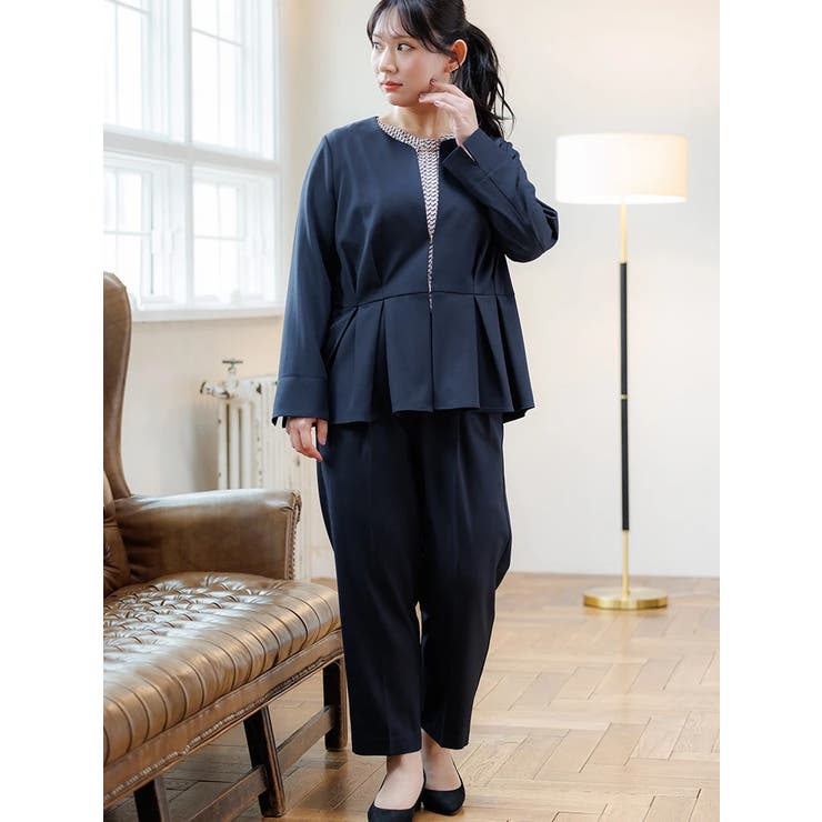 ツイルストレッチノーカラージャケット 日本製 ペプラム フレア 楽天市場】≪ 7/31再々値下げ＆大量追加!! クリアランス≫ノー