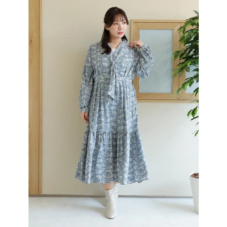 WEB限定】ショールカラーボウタイワンピース[品番：PLMW0011053]｜Re