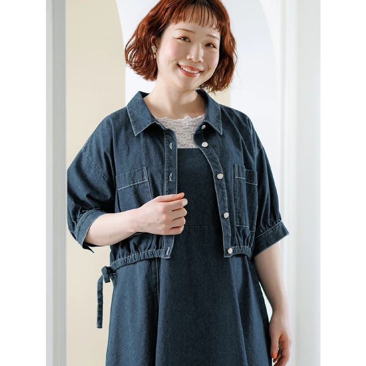 SET]デニムジャケット×ワンピース[品番：PLMW0011607]｜Re