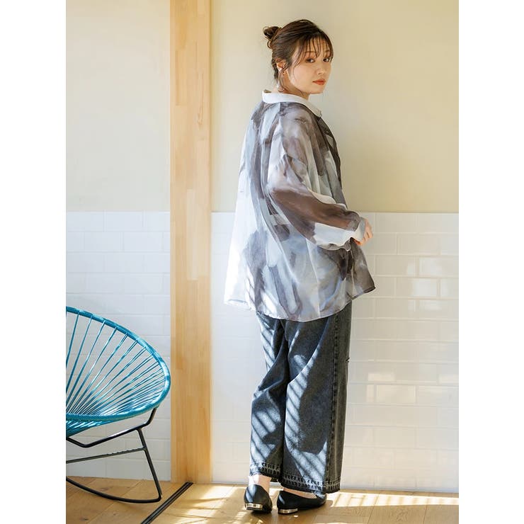 tシャツ シアーショートTシャツタンクトップセット レディース SET]ぼかしシアーシャツ×タンクトップ[品番：PLMW0011616]｜Re