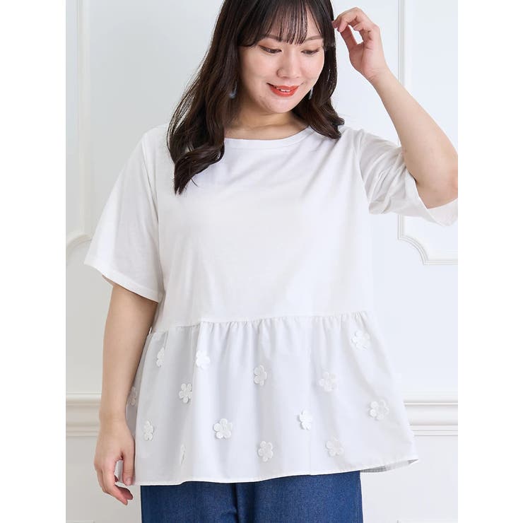 【WEB限定】花モチーフペプラムプルオーバー | Re-J＆SUPURE | 詳細画像3 