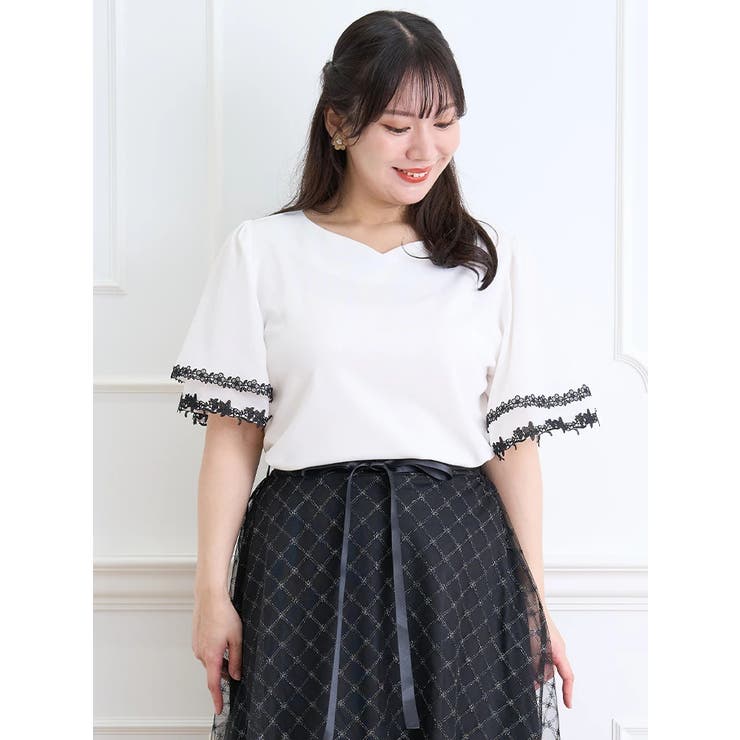【WEB限定】袖シフォン花レースプルオーバー | Re-J＆SUPURE | 詳細画像4 