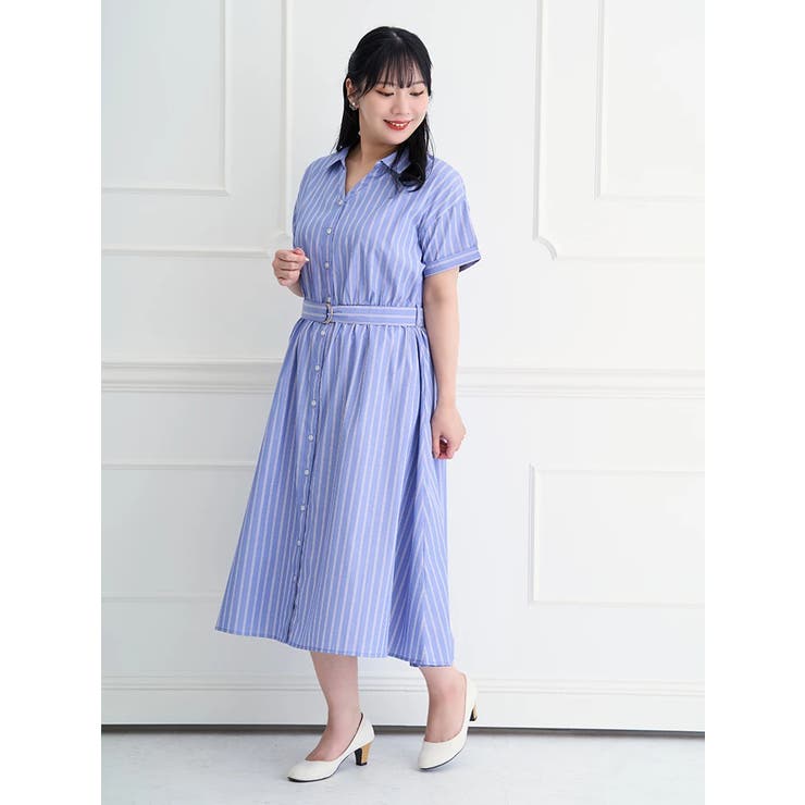 l*y様 G/FOREストライプ柄ジッパーワンピース SLY | FRONT ZIP GATHER CAMI ワンピース (ワンピース(ロング