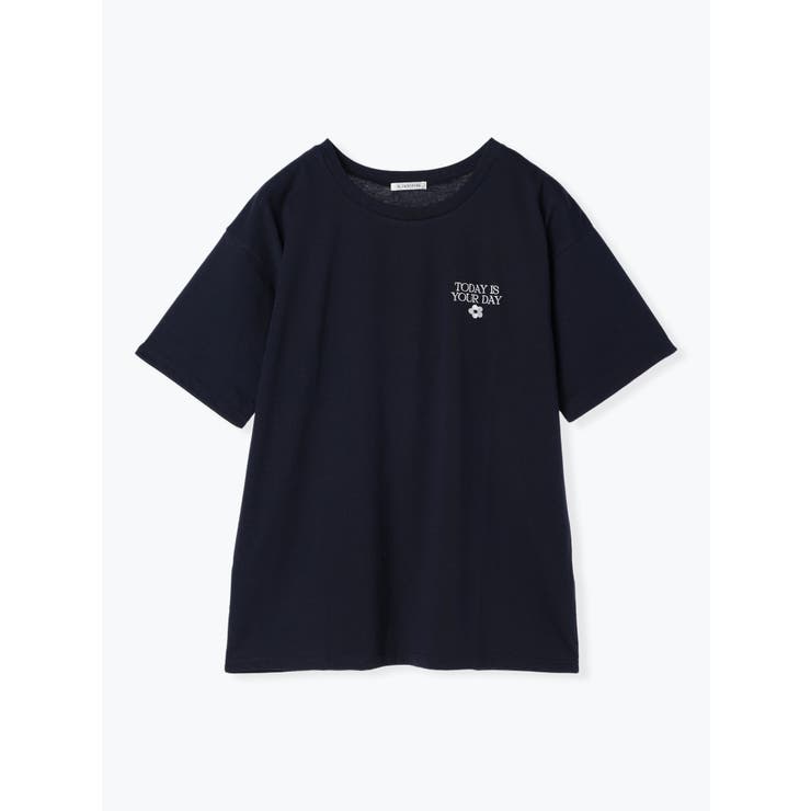 フラワースケーププリント+ハンド刺繍Tシャツ（Tシャツ