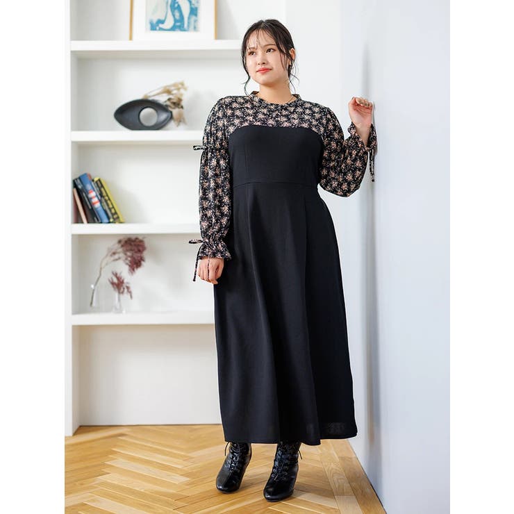 小花柄ドッキングワンピース[品番：PLMW0012650]｜Re-J＆SUPURE