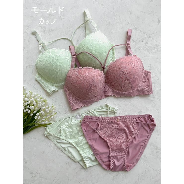 D85-G95]フラワーガーデンブラ＆ショーツ(モールドカップ)[品番