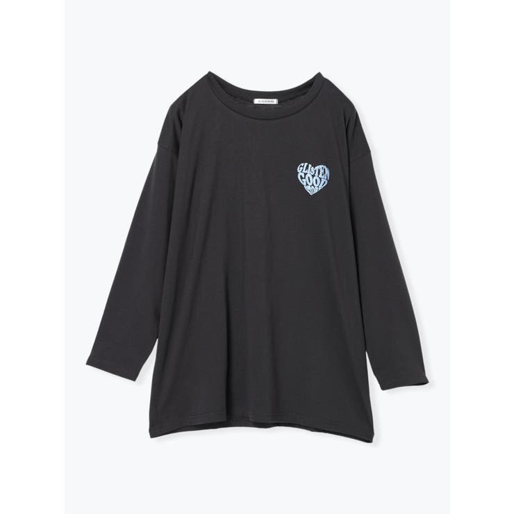 ハートロゴラメ発砲プリントロングTシャツ[品番：PLMW0012890