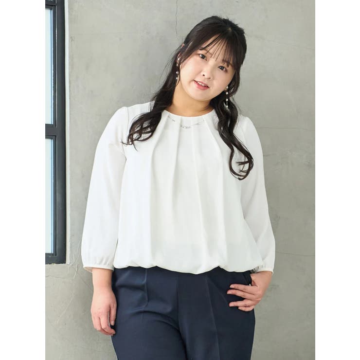 ラクケアアクセサリー付きタックバルーンブラウス | Re-J＆SUPURE | 詳細画像21 