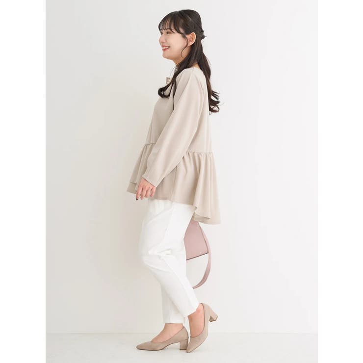 【12月スーパーSALE 15％OFF】 カットジョーゼットペプラムプルオーバー[品番：PLMW0013429 トップス
