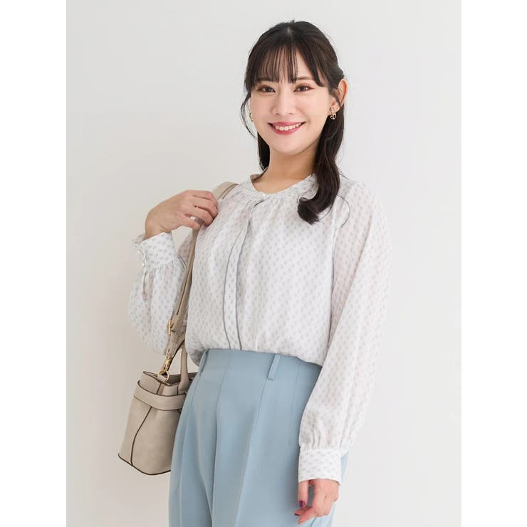 アソート柄パールボタン配色ブラウス | Re-J＆SUPURE | 詳細画像11 