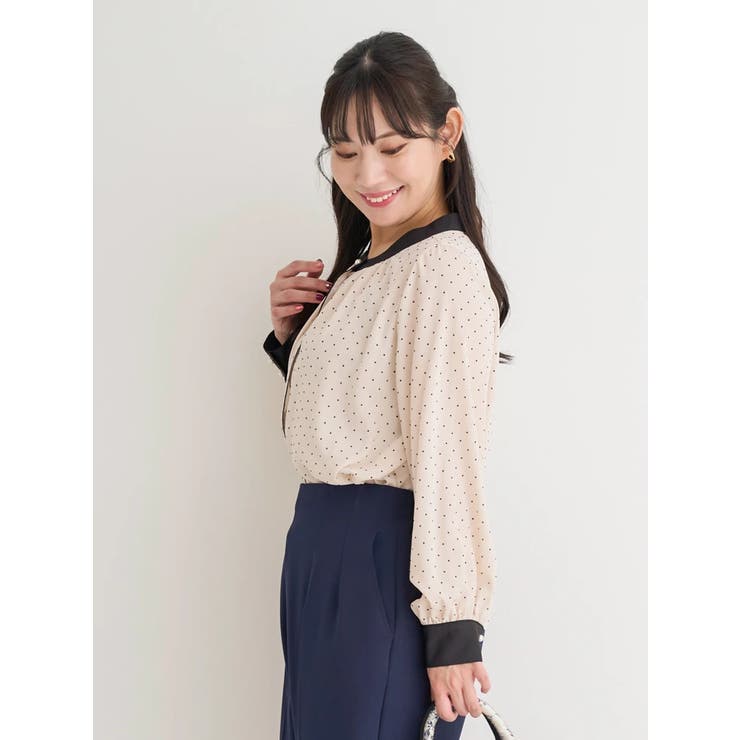 アソート柄パールボタン配色ブラウス | Re-J＆SUPURE | 詳細画像21 