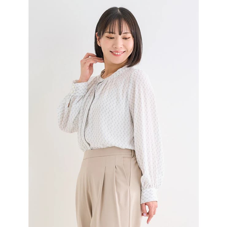 アソート柄パールボタン配色ブラウス | Re-J＆SUPURE | 詳細画像38 