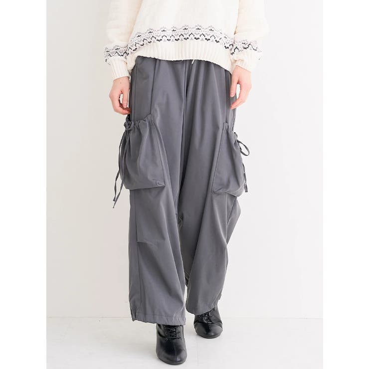 濃グレー | ドロストリボンポケットカーゴパンツ | Re-J＆SUPURE