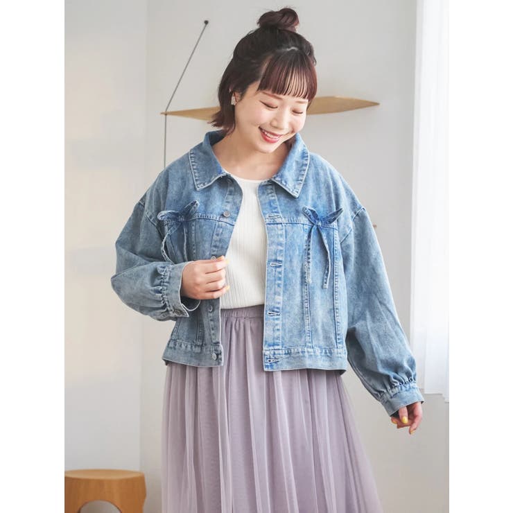 処分品♡新品♡レースリボンデニムジャケット ブルー - メルカリ