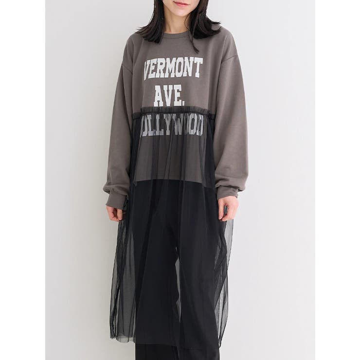 チュールドッキング裏毛ロゴプルオーバー | Re-J＆SUPURE | 詳細画像7 