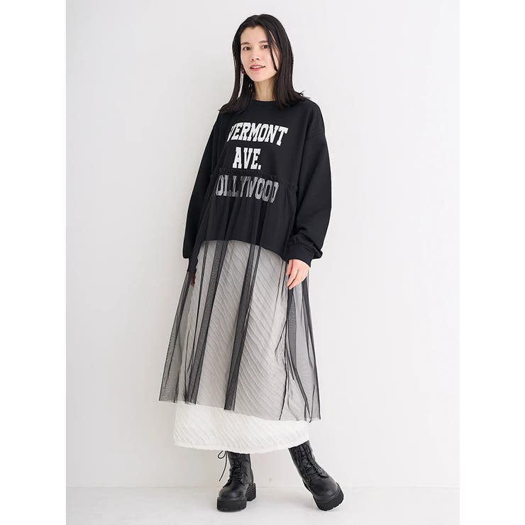 チュールドッキング裏毛ロゴプルオーバー | Re-J＆SUPURE | 詳細画像13 