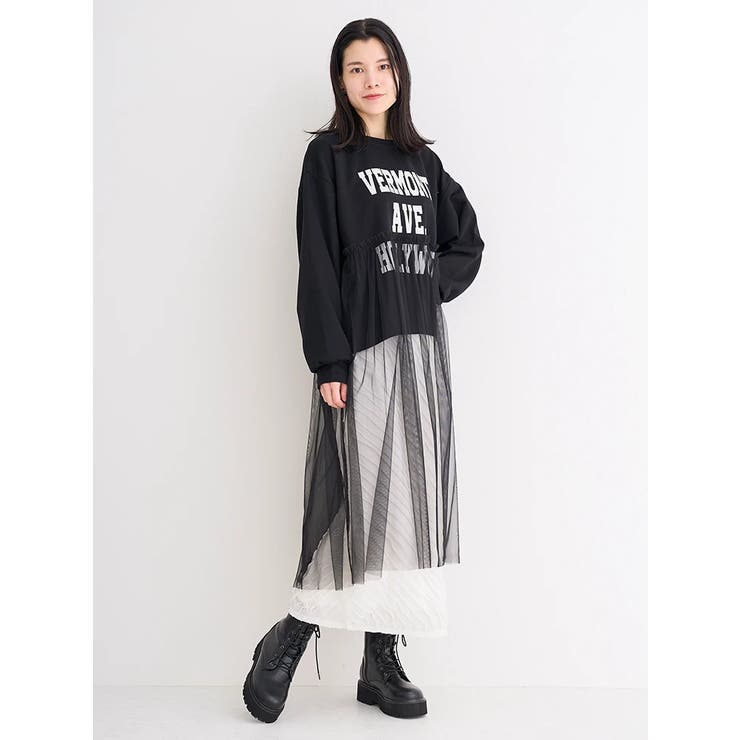 チュールドッキング裏毛ロゴプルオーバー | Re-J＆SUPURE | 詳細画像14 