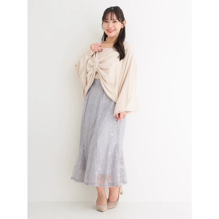 SET]リボンニットプルオーバー×タンクトップ[品番：PLMW0013472