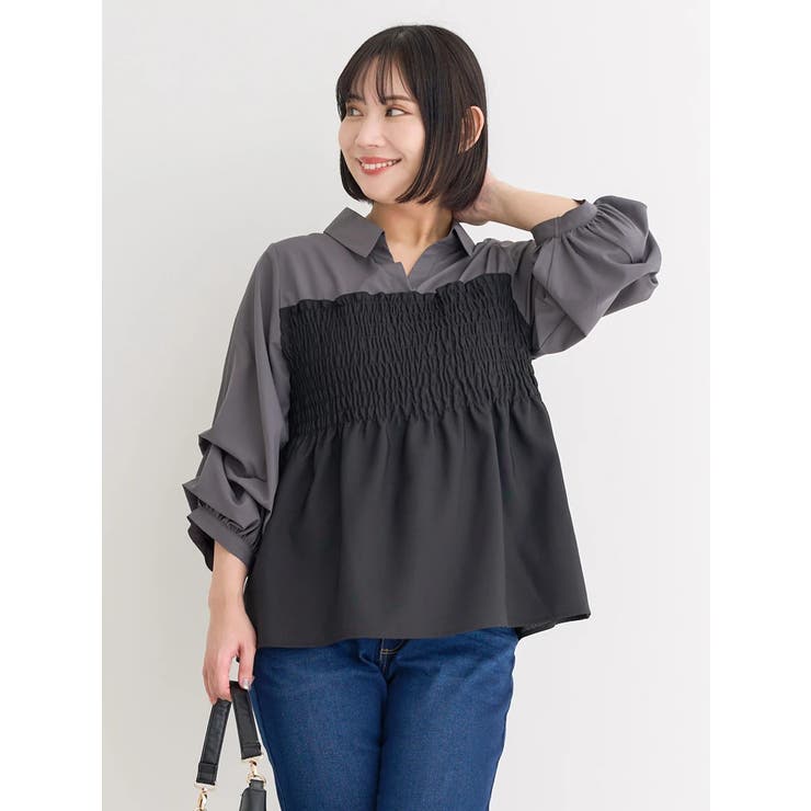 非常に高い品質 シャツドッキングトップス(無地/ストライプ柄/チェック柄)[品番 ブレスレット・バングル