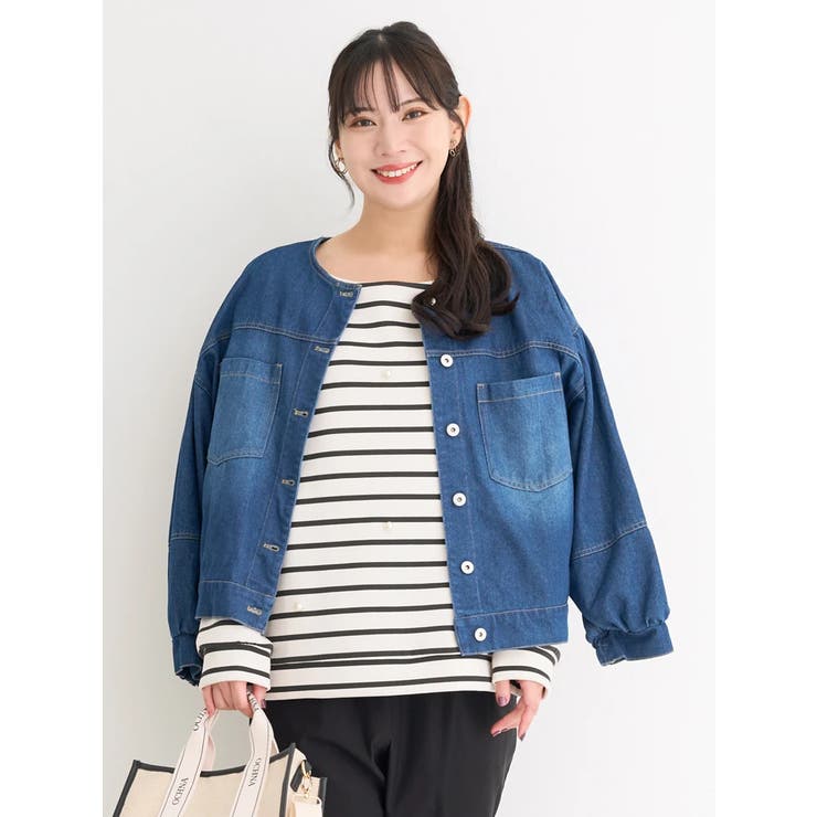 ノーカラーデニムジャケット | Re-J＆SUPURE | 詳細画像1 