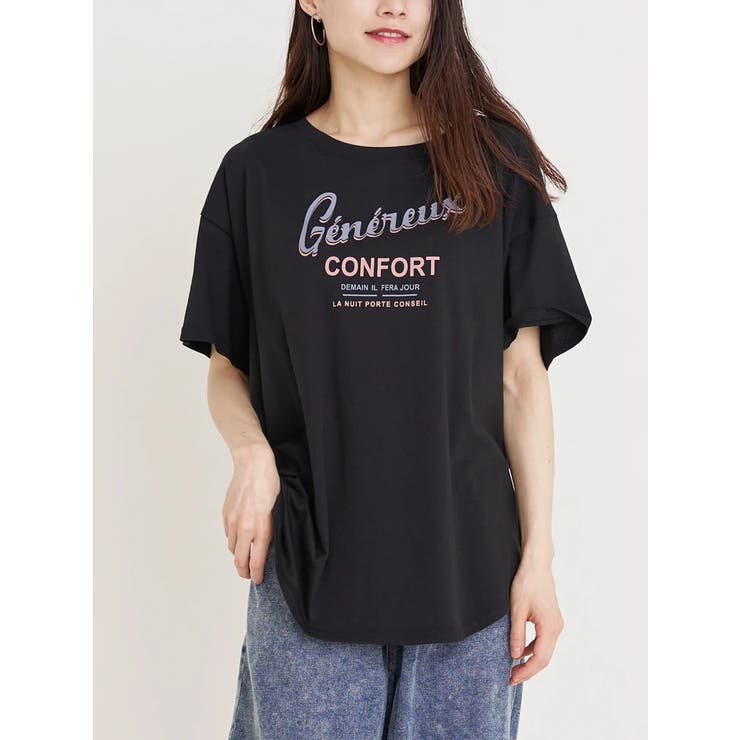 黒 | カラーロゴプリントTシャツ | Re-J＆SUPURE