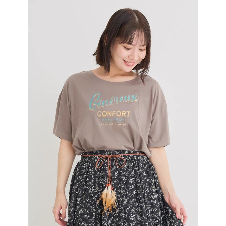 モカ茶 | カラーロゴプリントTシャツ | Re-J＆SUPURE