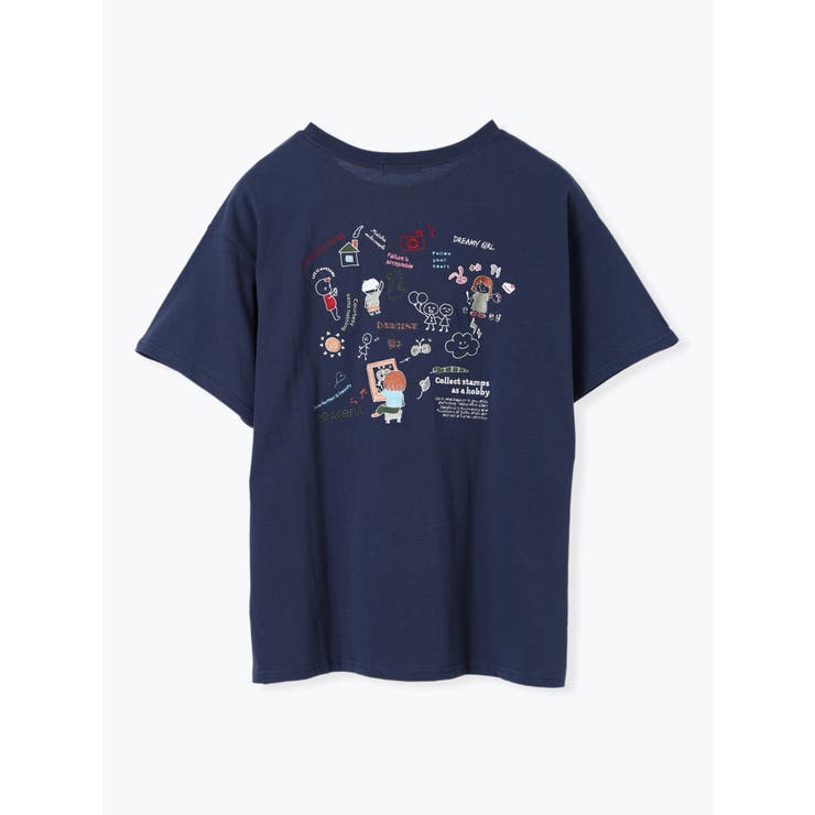 国産品 落書き風刺繍Tシャツ[品番：PLMW0013788]｜Re-J＆SUPURE（リ トップス