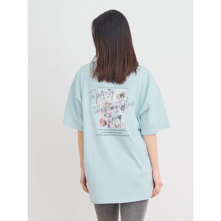 BACKロゴ刺繍×グラフィックプリントTシャツ[品番：PLMW0013952
