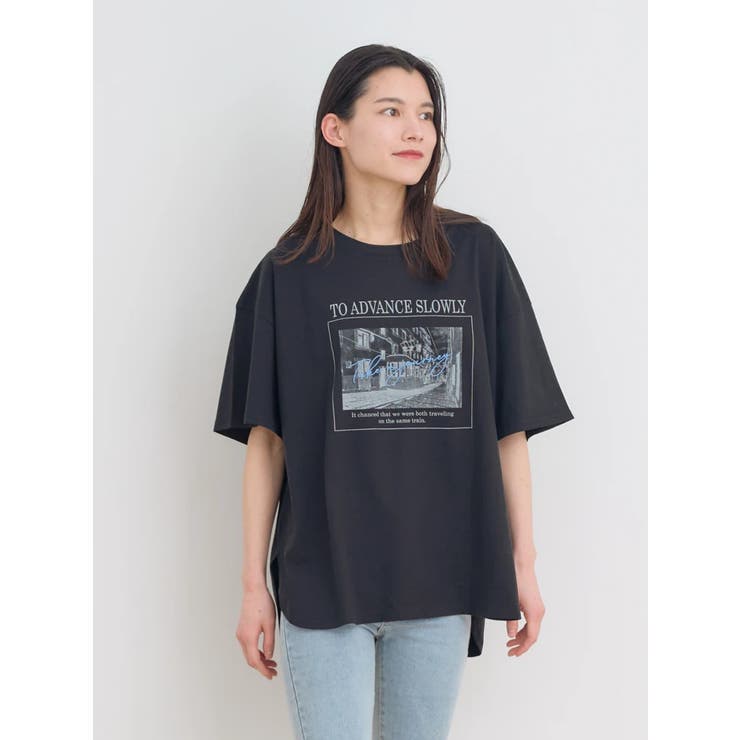 フォトプリント×ロゴ刺繍Tシャツ[品番：PLMW0013953]｜Re