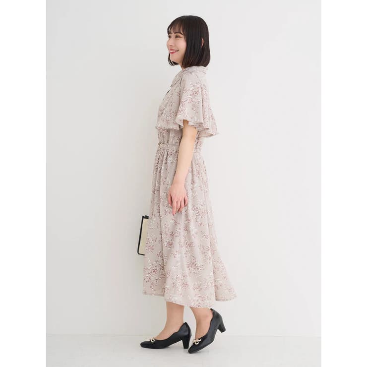 花柄フレアスリーブワンピース[品番：PLMW0013992]｜Re
